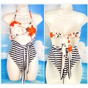 CUPSHE Woman Cut Out ONE Piece Swim Bathing Suit Multi Color Adj Straps size Med